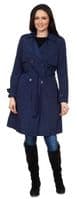 ❤️ Up to Plus ❤️ Womens Navy Trench Coat db290